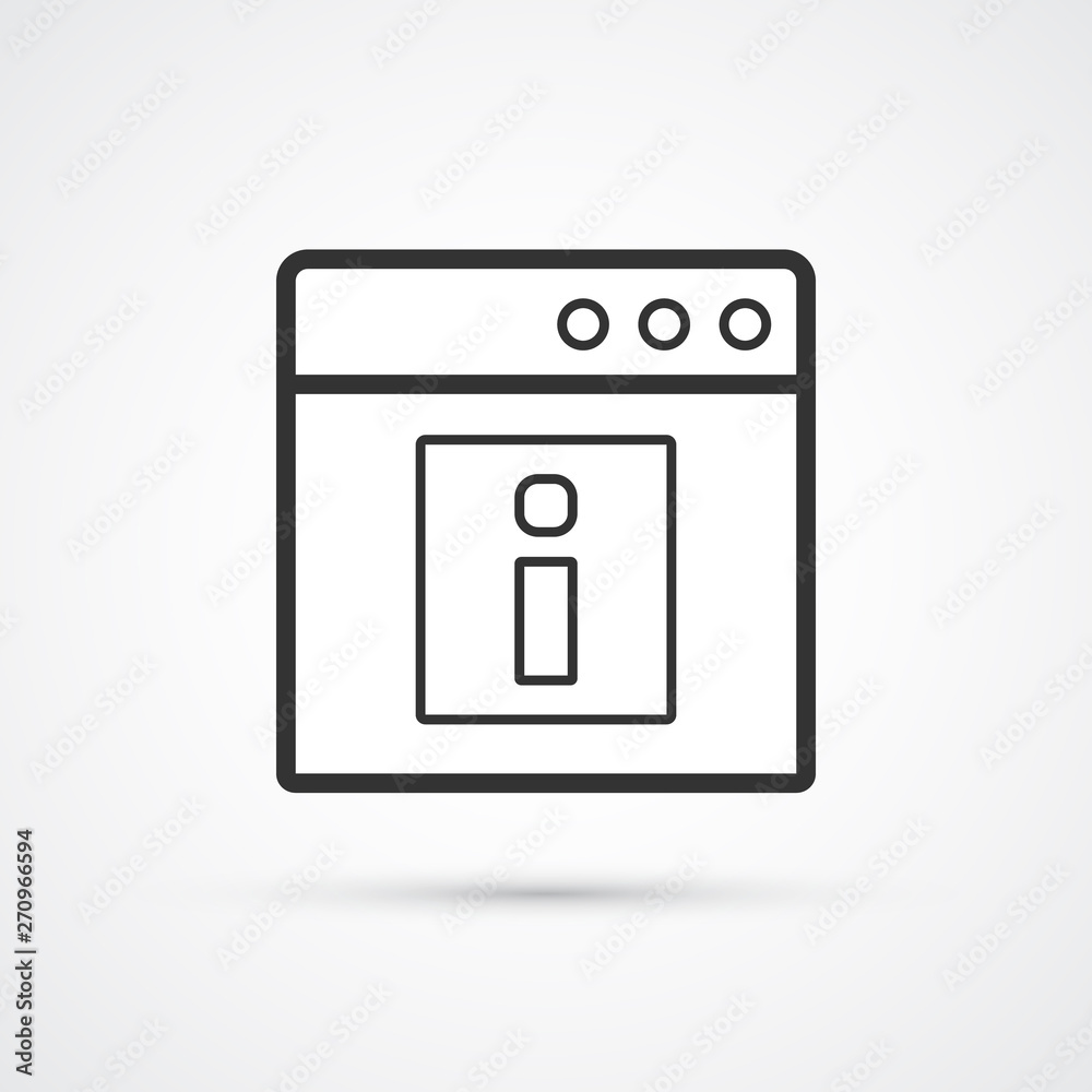 Information site flat line trendy black icon. Vector eps10 Information site flat line trendy black icon. Vector eps10