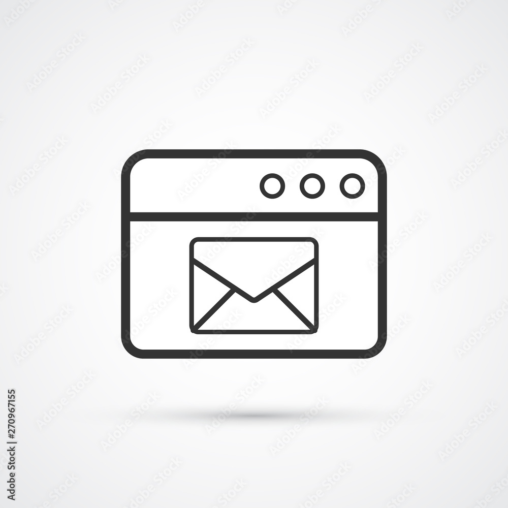 email service flat line trendy black icon. Vector eps10 email service flat line trendy black icon. Vector eps10
