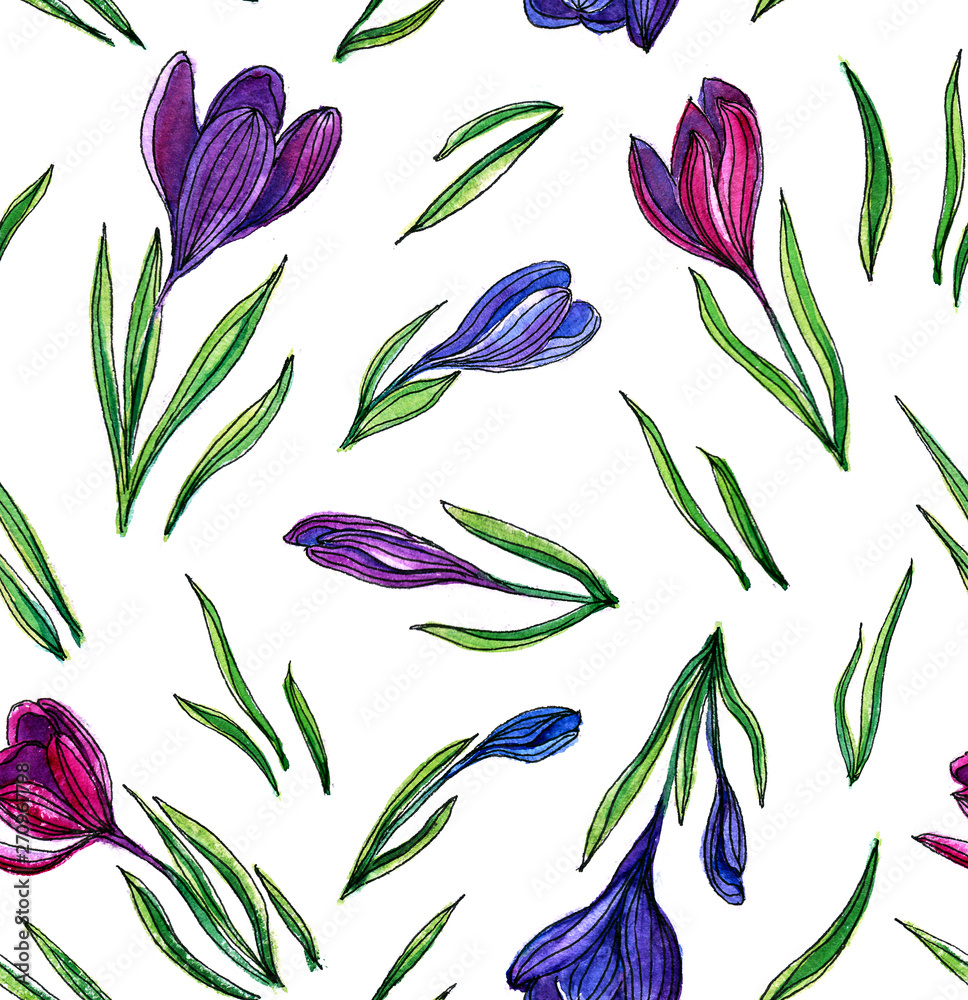 crocus seamless pattern crocus seamless pattern