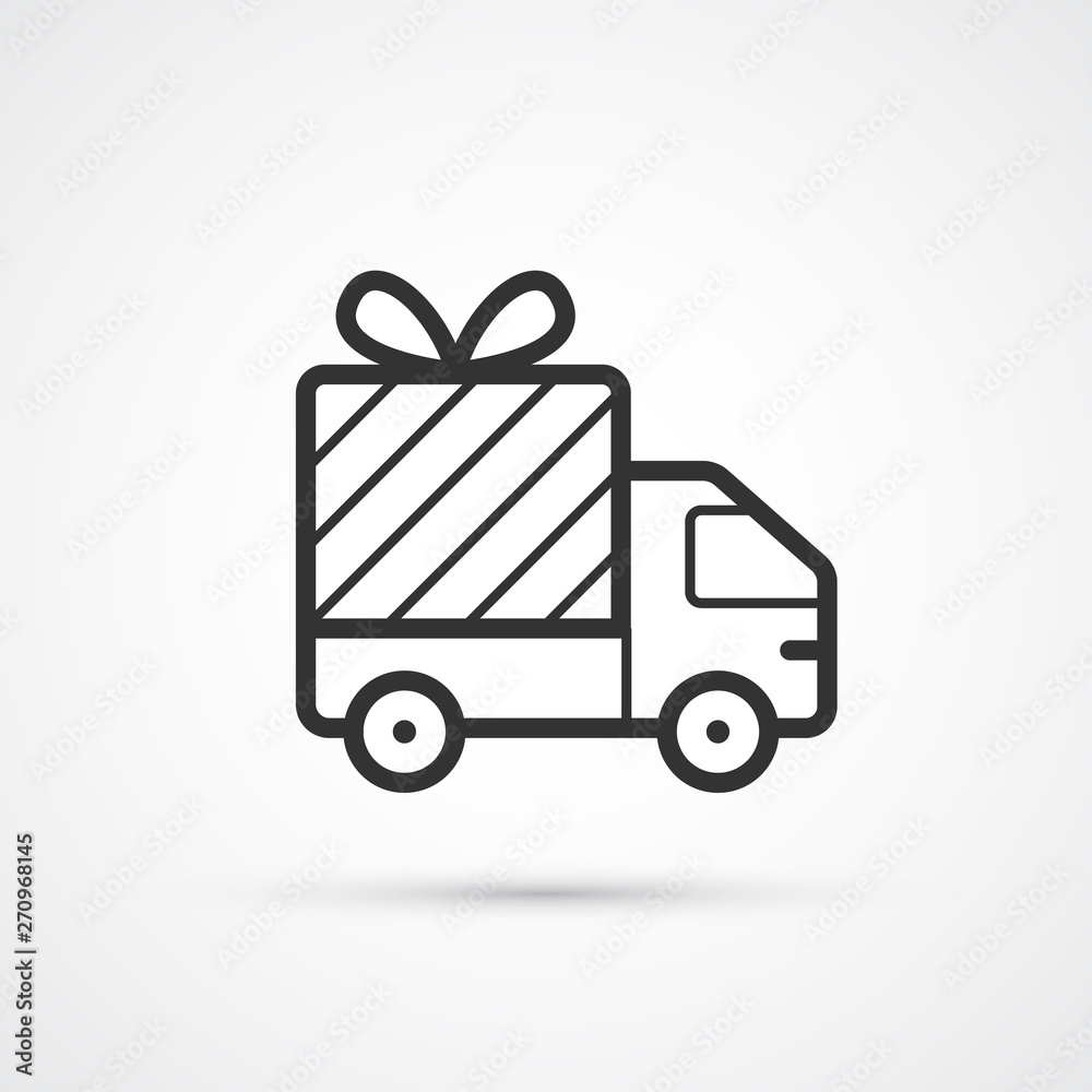 Delivery flat line black icon. Vector eps10 Delivery flat line black icon. Vector eps10