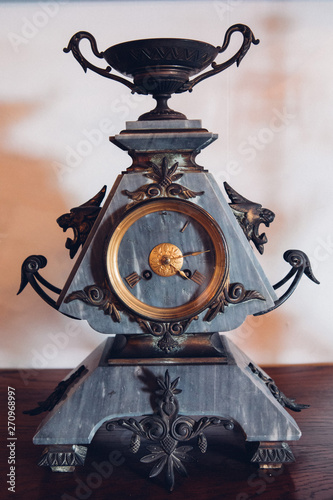 Antique gold clock photo