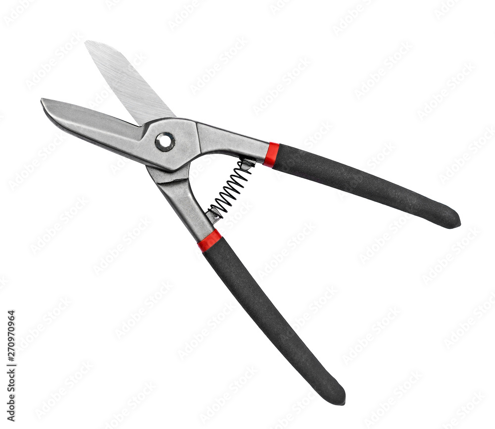 Scissors for cutting metal isolated.