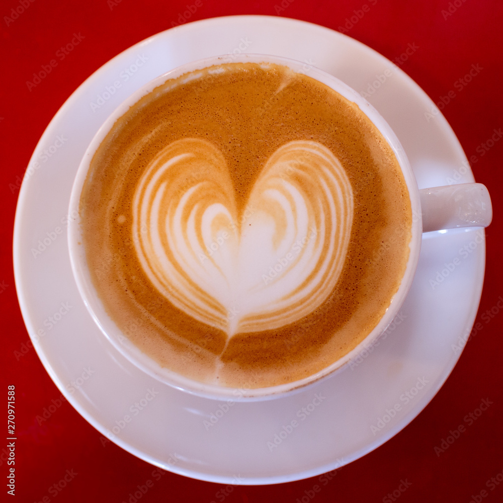 Cappuccino with Heart in White Mug Cappuccino with Heart in White Mug