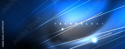 Color light with lines, outer space background, bright rays