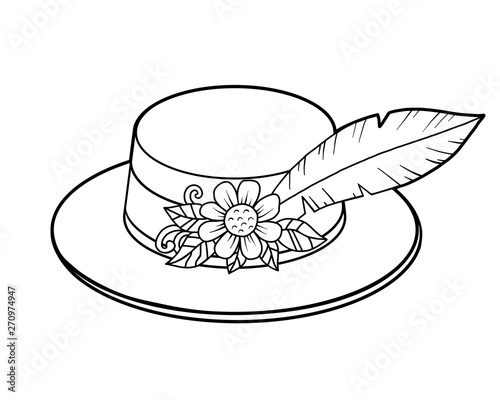 Coloring book, cartoon headwear, Flower straw hat