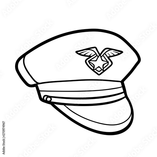 Coloring book, cartoon headwear, Police hat