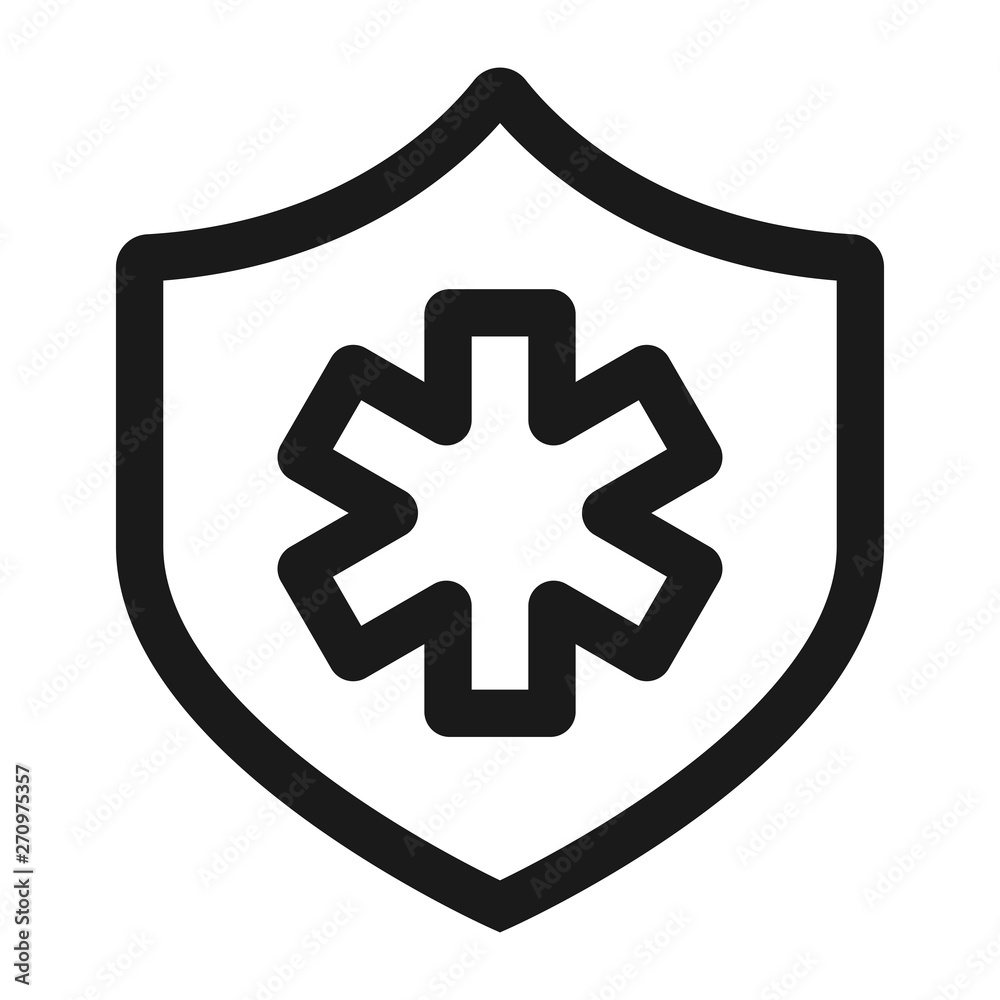 medical security - minimal line web icon. simple vector illustration. concept for infographic, website or app.