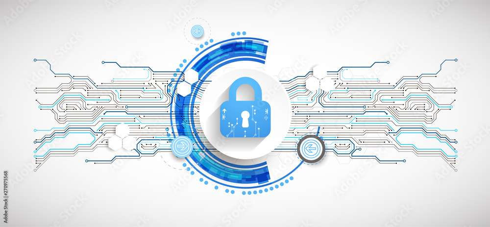 Obraz premium Secure digital space. Virtual confidential, programming protection.