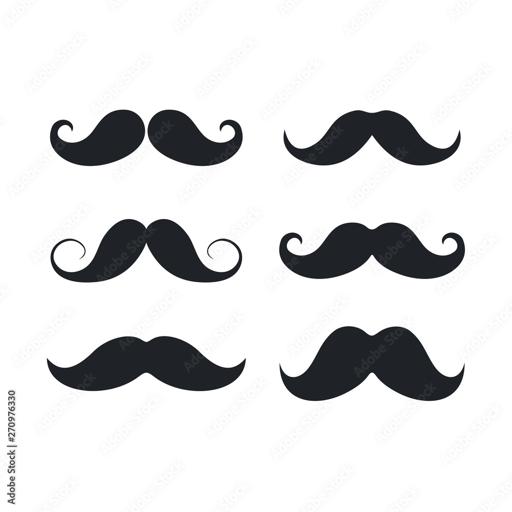 Set italy mustache icon on white background. Simple illustration of italy mustache vector icon for web