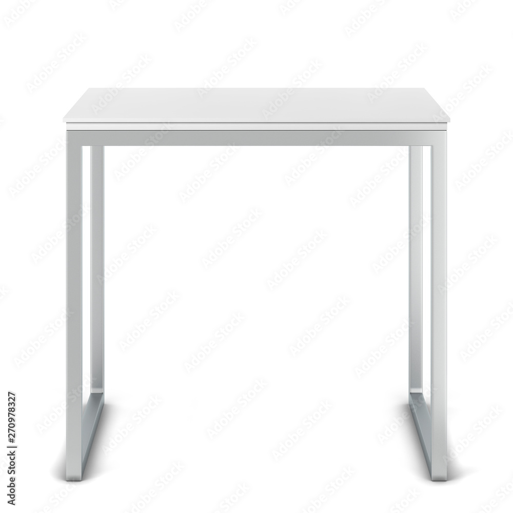 Minimalistic modern table with metallic legs
