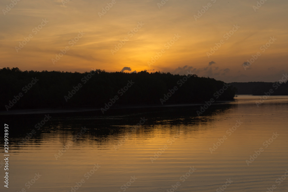 Sunrise at Krabi River in Chao Fah Park, Krabi Town, Krabi Province, Thailand