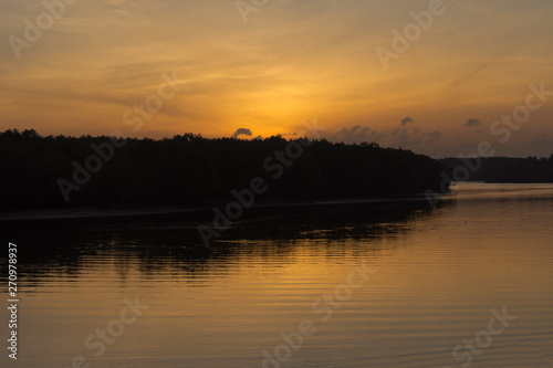 Sunrise at Krabi River in Chao Fah Park, Krabi Town, Krabi Province, Thailand