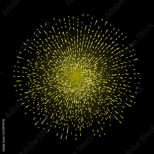 Gold halo angel ring in shape of fire circle made of flakes. Isolated on black background. Holy golden nimbus circle aureole, saint symbol. Tattoo reference. Vector.