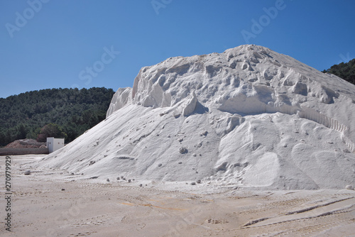 Salt mountain in the salt flats of Ibiza