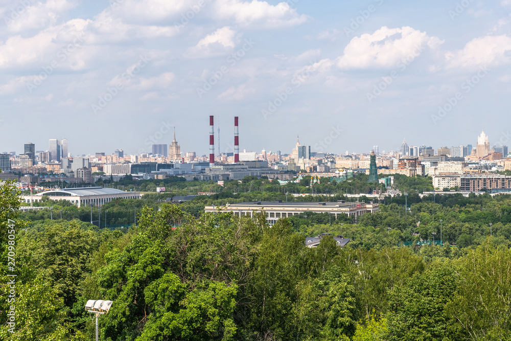 Panorama of Moscow from Sparrow Hills, Russia