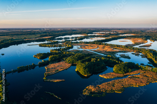 Lakes/ponds, Bird's natural reserve in southern Poland. Milicz, Barycz Valley Landscape Park.