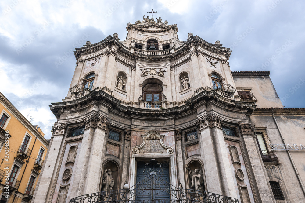 Church of Saint Placidus in Catania on the island of Sicily, Italy