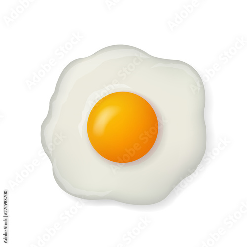 Fried Egg Isolated On White Background