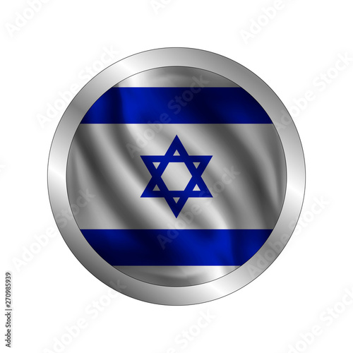 Waving Israeli's flag, the flag of Israel, vector illustration