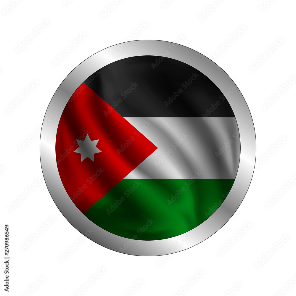 Waving Jordanians flag, the flag of Jordan, vector illustration Waving Jordanians flag, the flag of Jordan, vector illustration