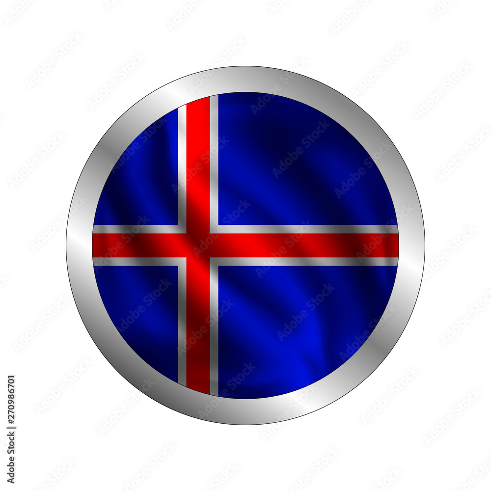 Waving Iceland flag, the flag of Iceland, vector illustration Waving Iceland flag, the flag of Iceland, vector illustration