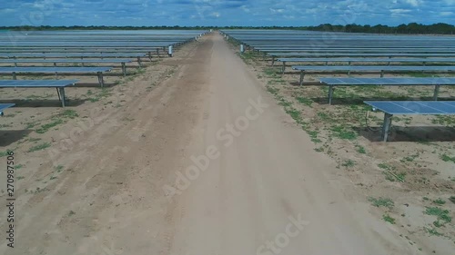 Aerial view of the construction of a solar power plant in the Philippines photo