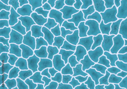clear water or carpet animal print giraffe fur texture with blue turquoise stains abstract background