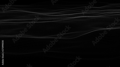 Abstract wave of many points. 3D futuristic background illustration. Vector illustration