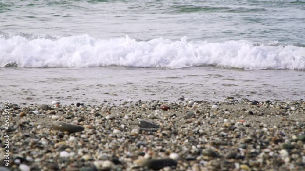 Sea waves and rocky shore, sea background, slow motion. Sea waves and rocky shore, sea background, slow motion.