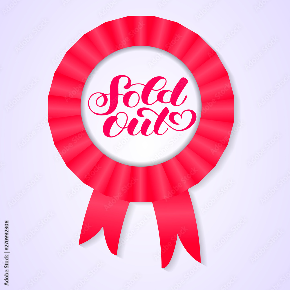 Sold out brush lettering. Vector illustration for banner Sold out brush lettering. Vector illustration for banner