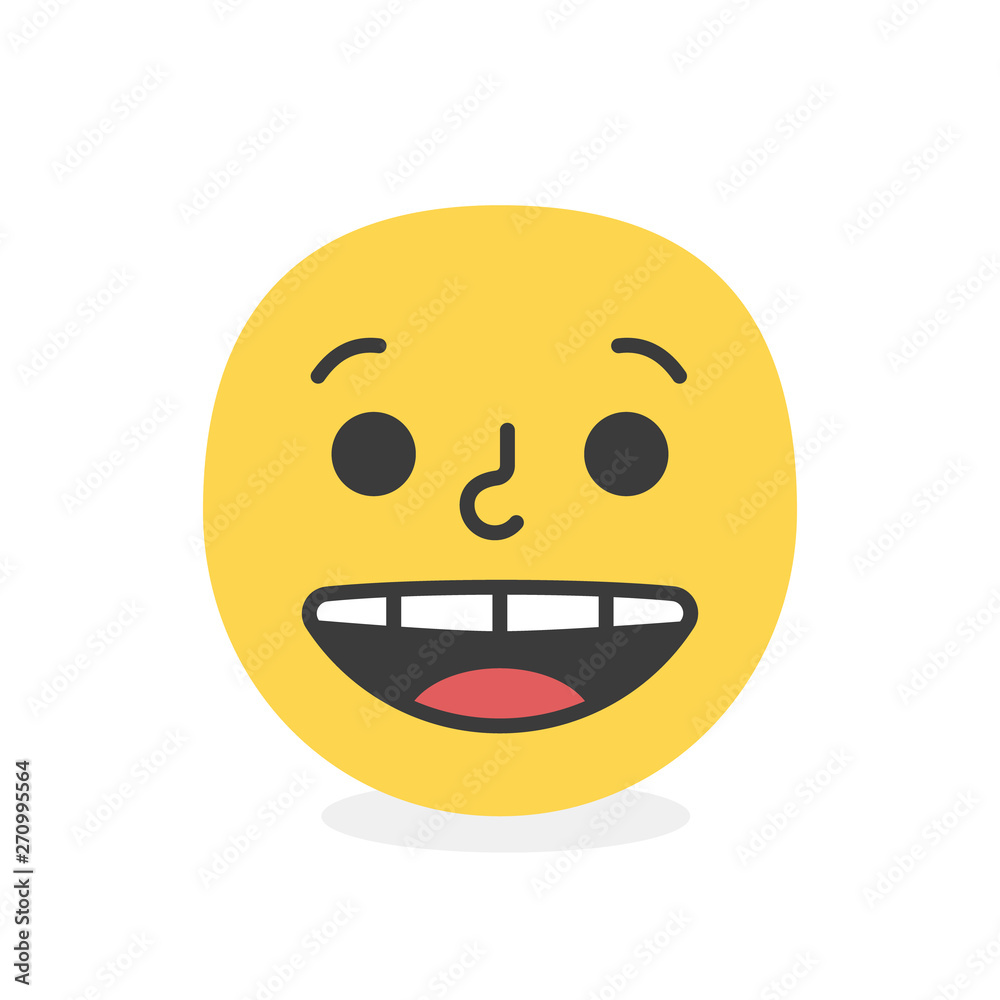Trendy unhappy emoji smile. Vector eps10 illustration Trendy unhappy emoji smile. Vector eps10 illustration