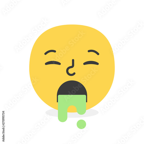 Trendy sick emoji smile. Vector eps10 illustration