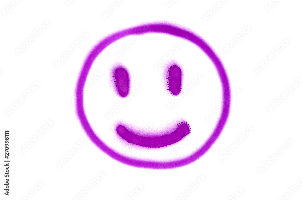 Fototapeta premium Graffiti smile sign sprayed on white isolated background