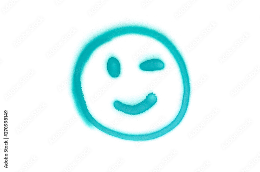 Graffiti smile sign sprayed on white isolated background Graffiti smile sign sprayed on white isolated background