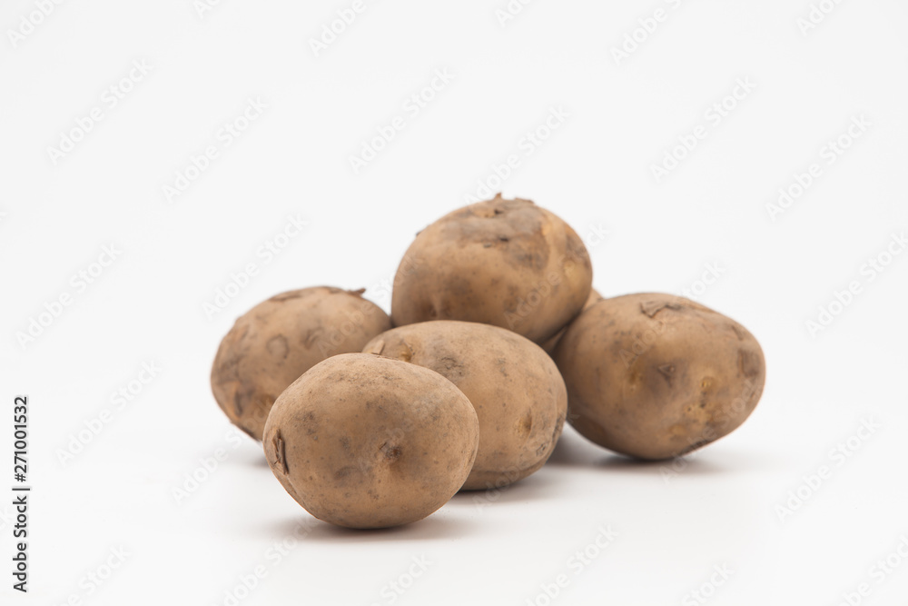 Fresh raw potatoes with copy space Fresh raw potatoes with copy space