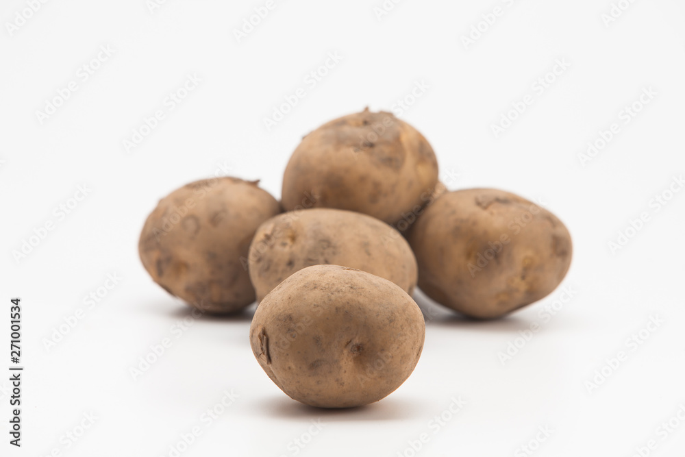 Fresh raw potatoes with copy space Fresh raw potatoes with copy space