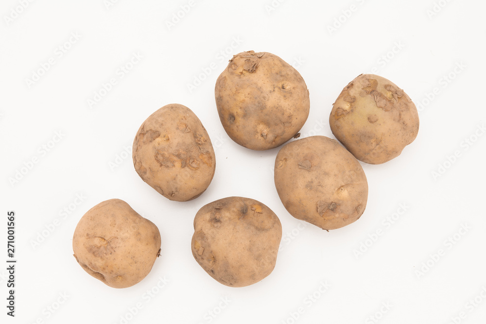 Fresh raw potatoes with copy space Fresh raw potatoes with copy space