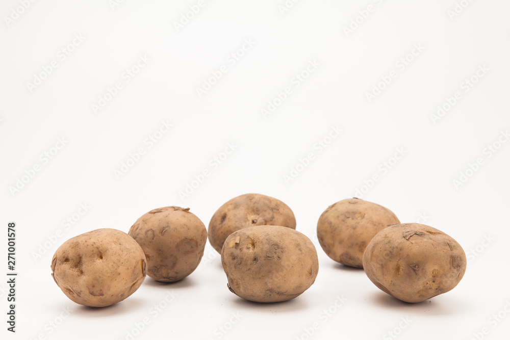 Fresh raw potatoes with copy space Fresh raw potatoes with copy space