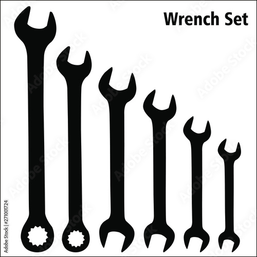 Wrench set Silhouette Vector