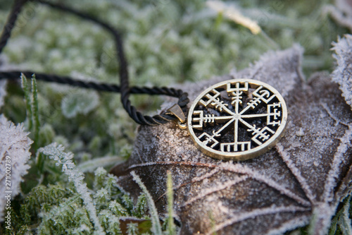 Fotografie Vegvizir, runic compass, mascot to find the way.