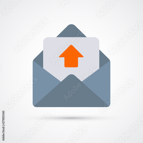 Outbox mail trendy social symbol. Vector trendy colored illustration