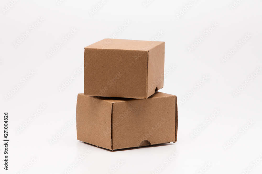 Brown paper box on white background Brown paper box on white background