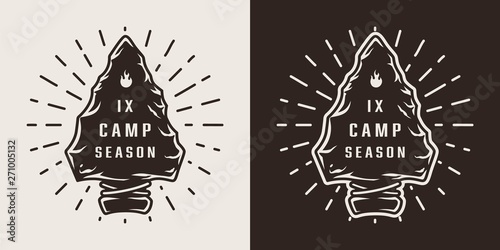 Vintage summer camping season print