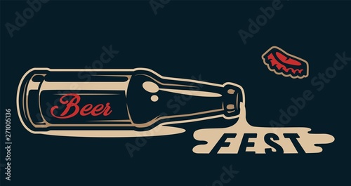 Vintage colorful beer fest print