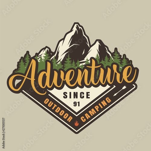 Vintage outdoor recreation colorful label