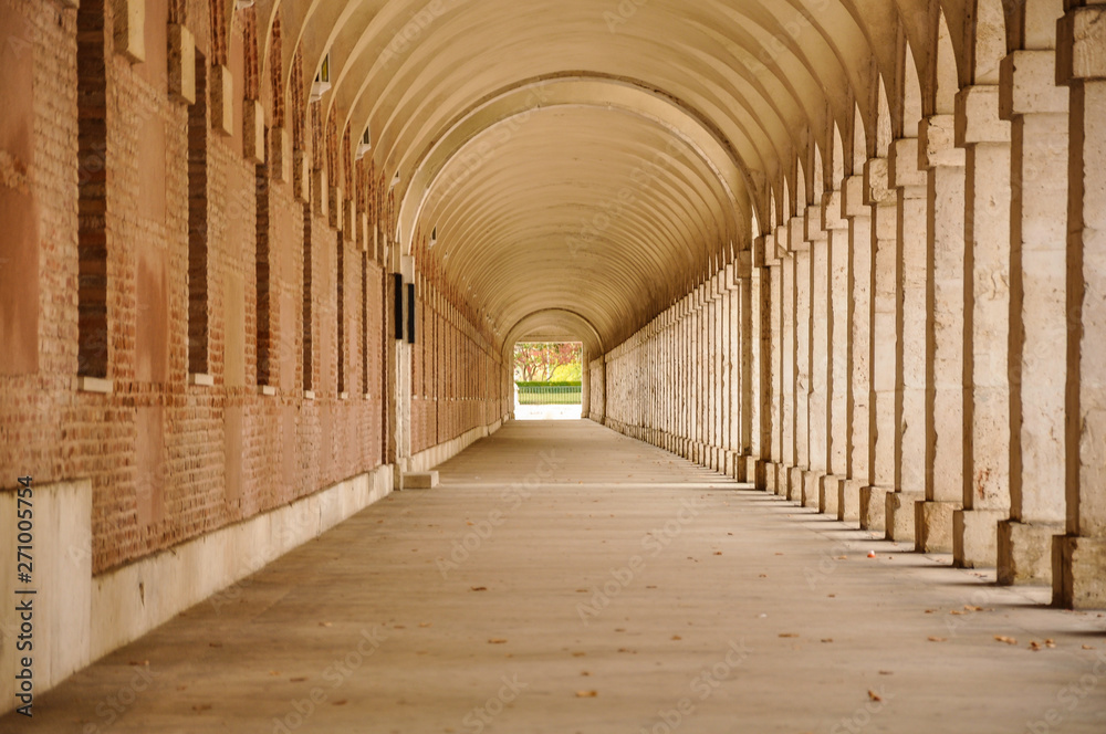 Linear perspective, Architecture, Royal Palace of Aranjuez, Madrid, Spain.
