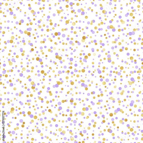 Pastel and Gold Confetti Seamless Pattern - Cute pastel and gold confetti repeating pattern design