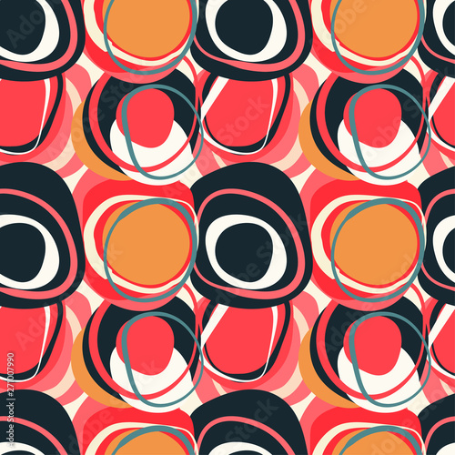 Abstract natural form seamless pattern with circles