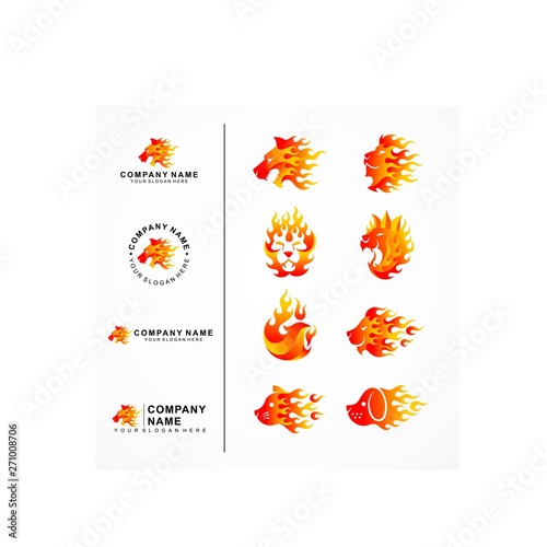 Animals fire template logo and letter placement