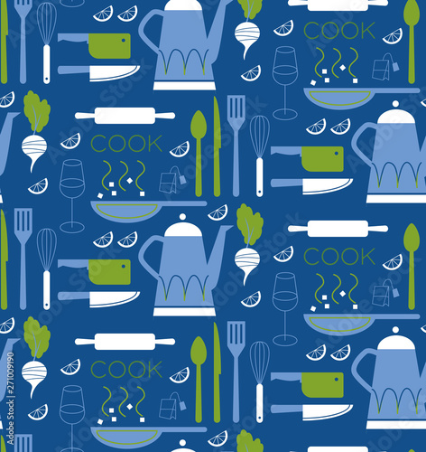 Home kitchen seamless geometric pattern